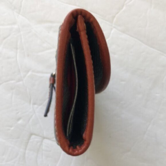 Dooney & Bourke Wallet Pebble Grain Continental Clutch Silver /Brown Trim - Picture 7 of 12